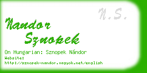 nandor sznopek business card